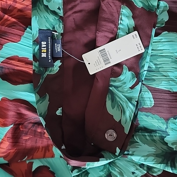 NWT Anthropologie Maeve Ruffle Wrap High Low Maxi Skirt in Turquoise - Picture 6 of 7